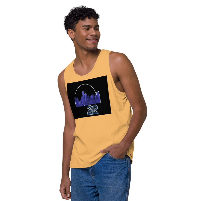 Dallas Texas Skyline Design Men’s premium tank top