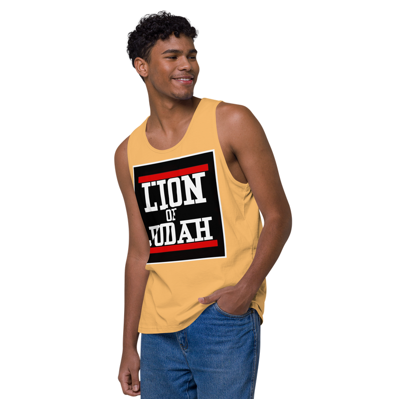 Lion of Judah logo Design Men’s premium tank top