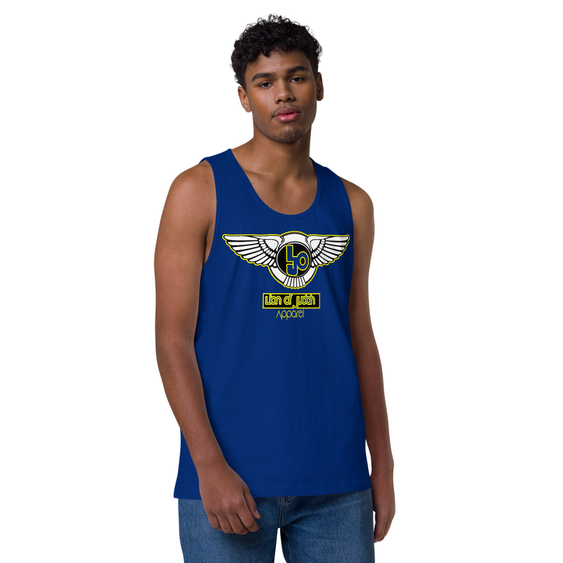Lion Of Judah Yellow Design logo Men’s premium tank top