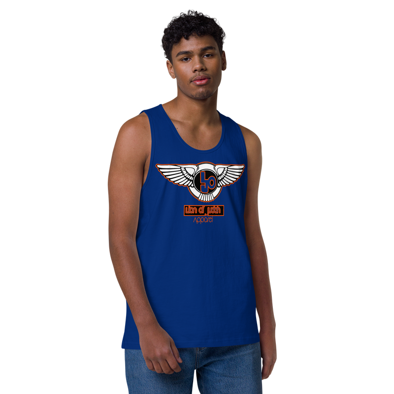 Lion Of Judah Orange Design logo Men’s premium tank top