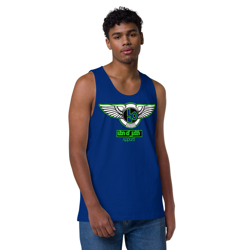 Lion Of Judah Green Design logo Men’s premium tank top