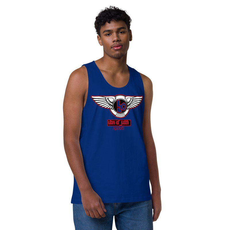 Lion Of Judah Red Design logo Men’s premium tank top