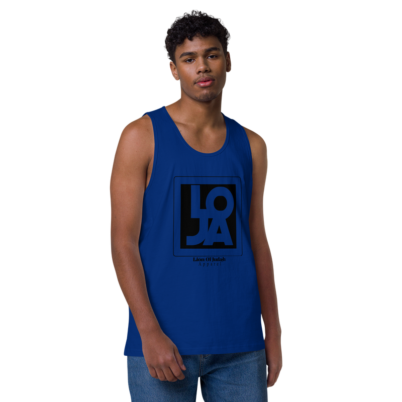 Lion Of Judah Apparel Black Design logo Men’s premium tank top