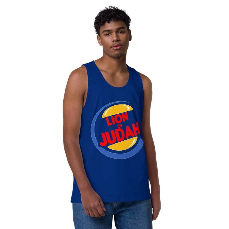 Lion Of Judah (BK) Burger King Spinoff Design Men’s premium tank top