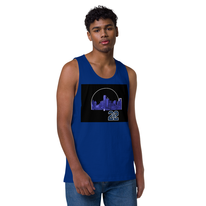 Dallas Texas Skyline Design Men’s premium tank top