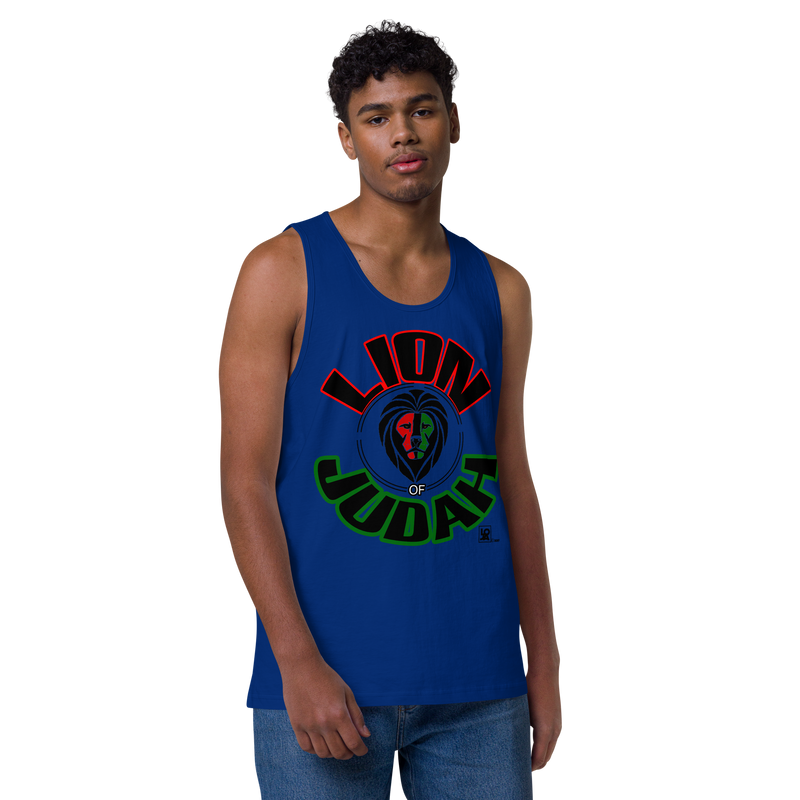 Lion Of Judah Design Men’s premium tank top