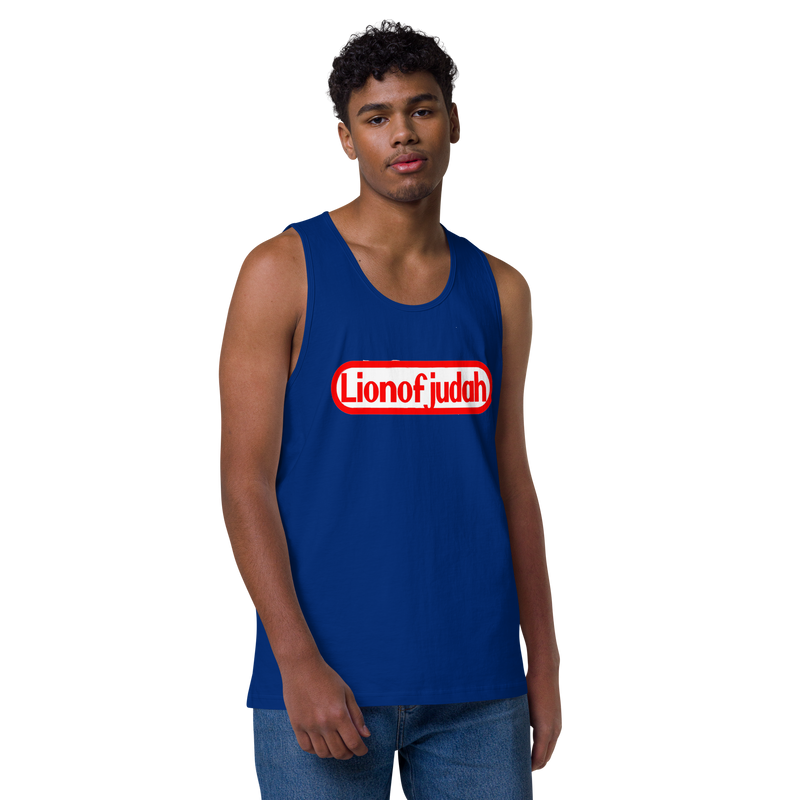 Lion Of Judah Nintendo WordPlay Spinoff Design Men’s premium tank top