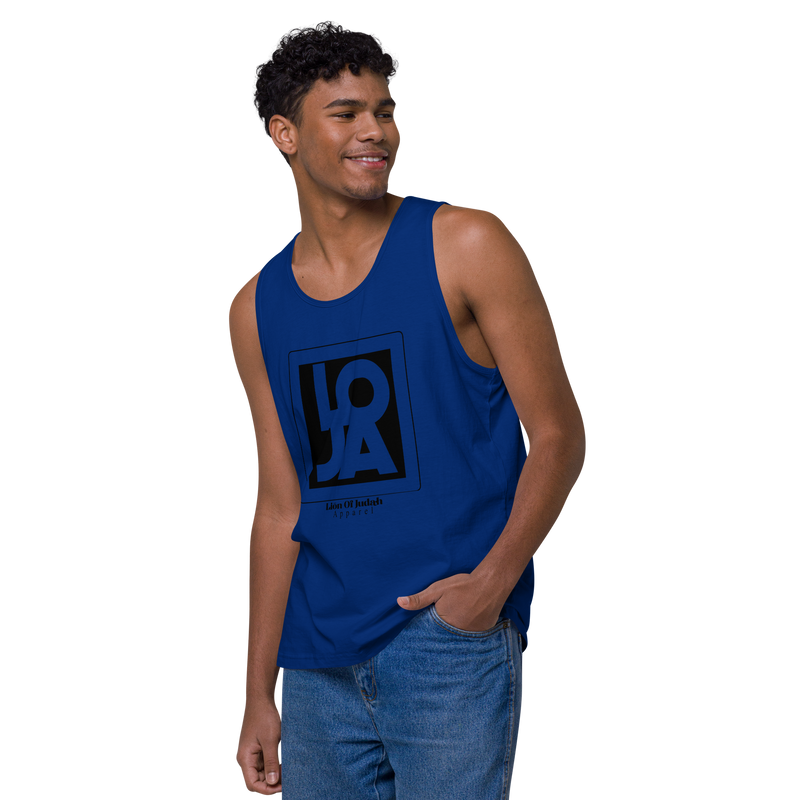 Lion Of Judah Apparel Black Design logo Men’s premium tank top