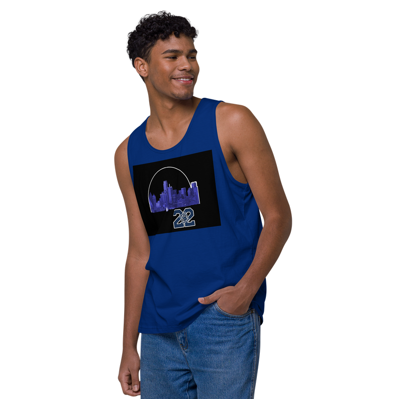 Dallas Texas Skyline Design Men’s premium tank top