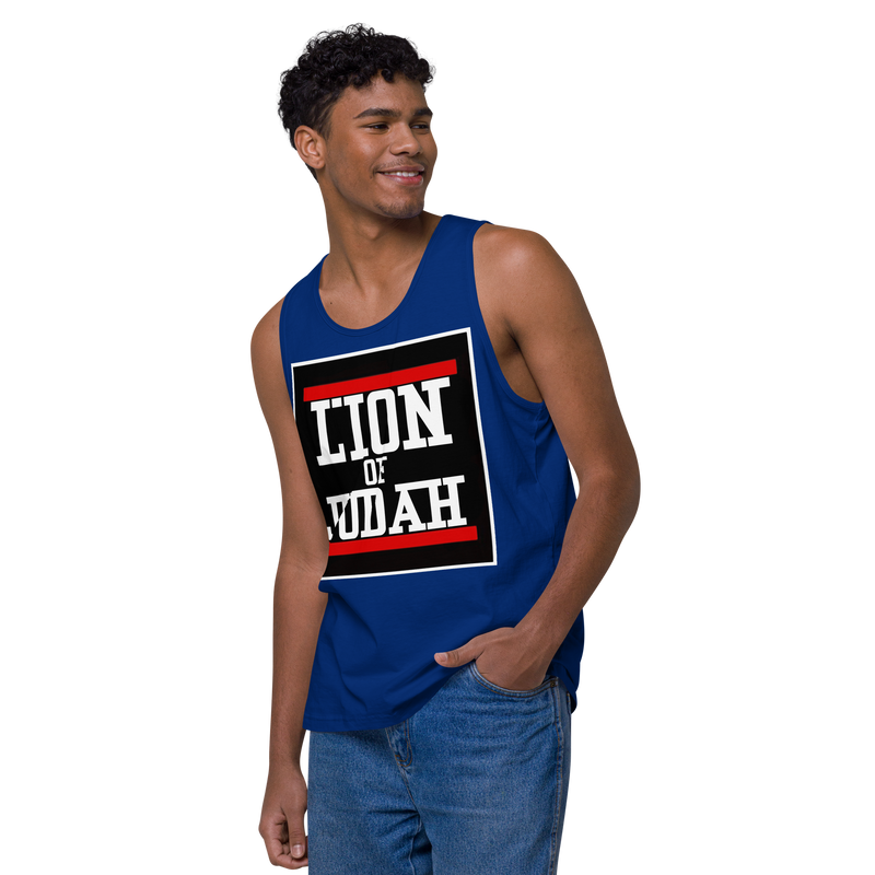 Lion of Judah logo Design Men’s premium tank top
