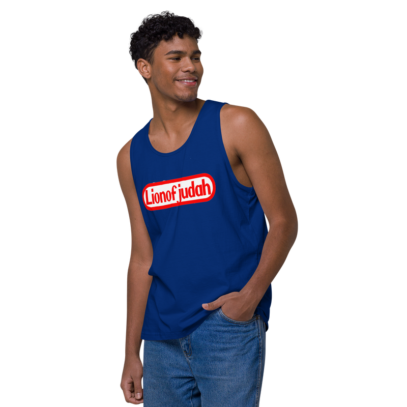 Lion Of Judah Nintendo WordPlay Spinoff Design Men’s premium tank top