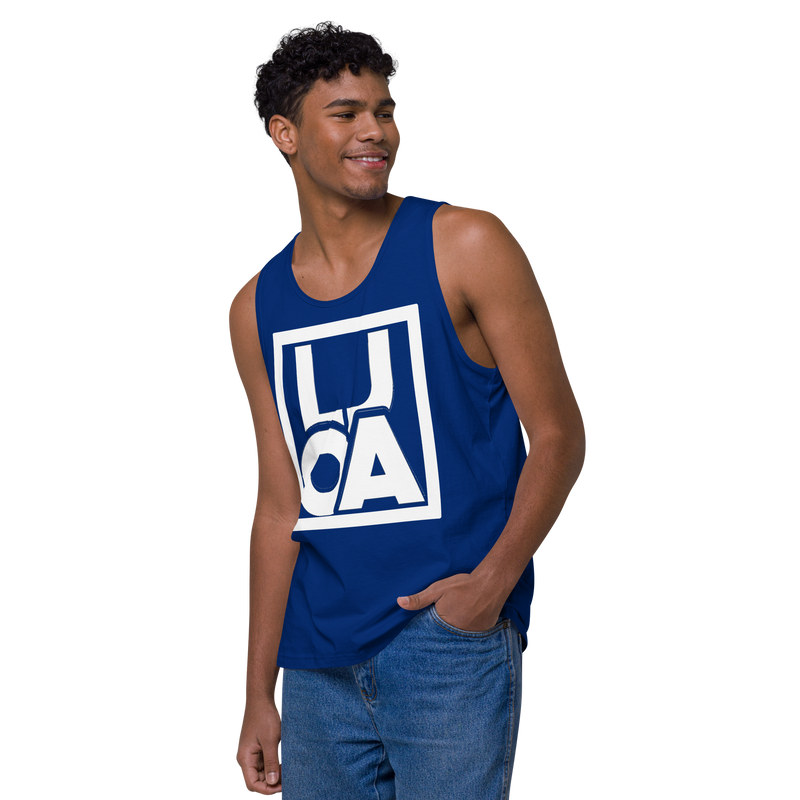 Lion Of Judah Apparel White new logo Men’s Premium Tank Top