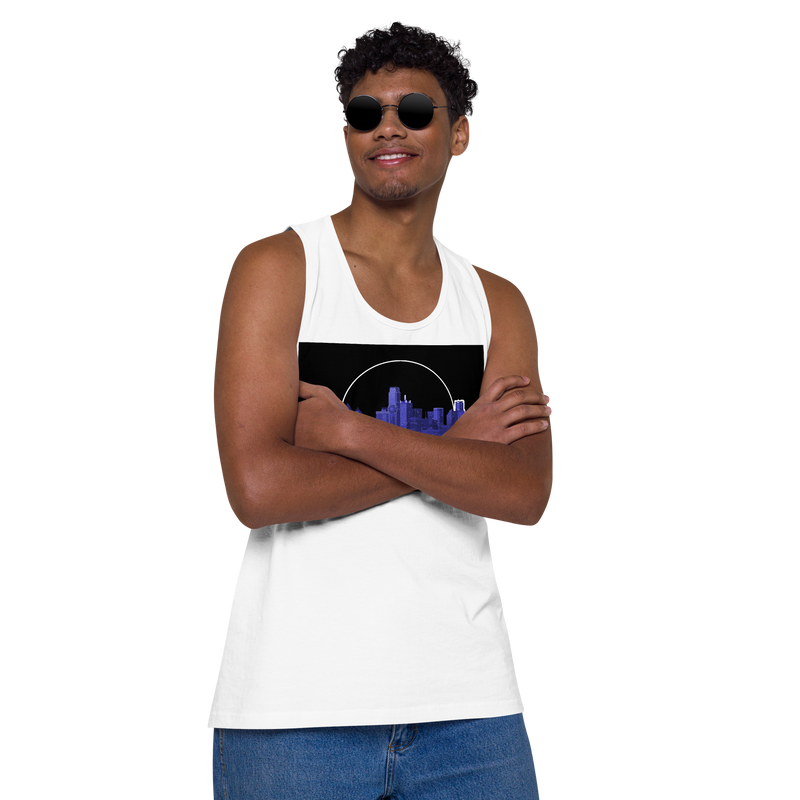 Dallas Texas Skyline Design Men’s premium tank top