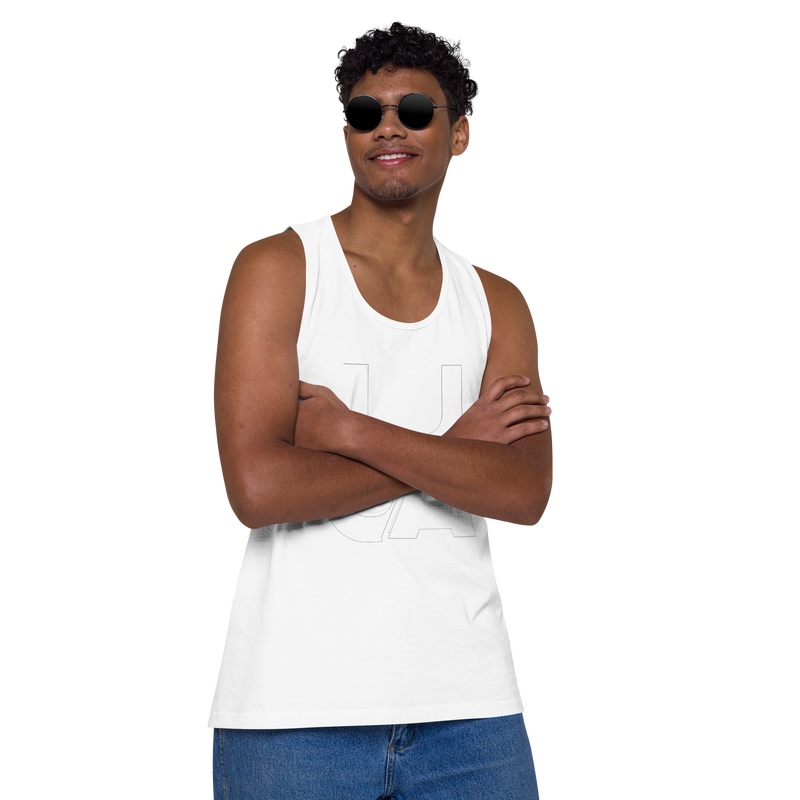 Lion Of Judah Apparel White new logo Men’s Premium Tank Top
