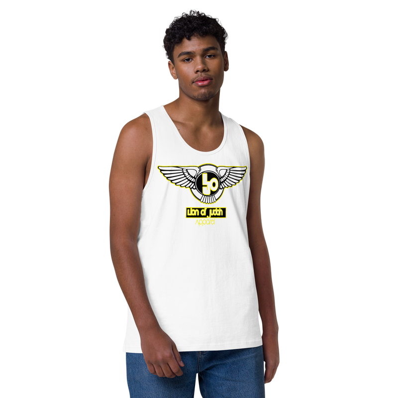 Lion Of Judah Yellow Design logo Men’s premium tank top