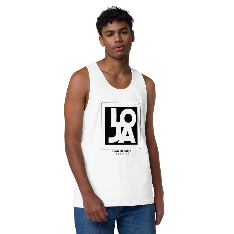 Lion Of Judah Apparel Black Design logo Men’s premium tank top