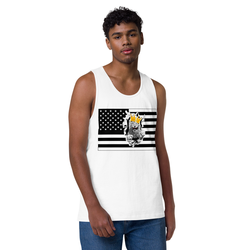 Lion Of Judah Flag Design Men’s premium tank top