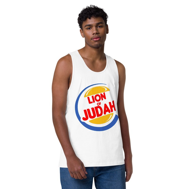 Lion Of Judah (BK) Burger King Spinoff Design Men’s premium tank top