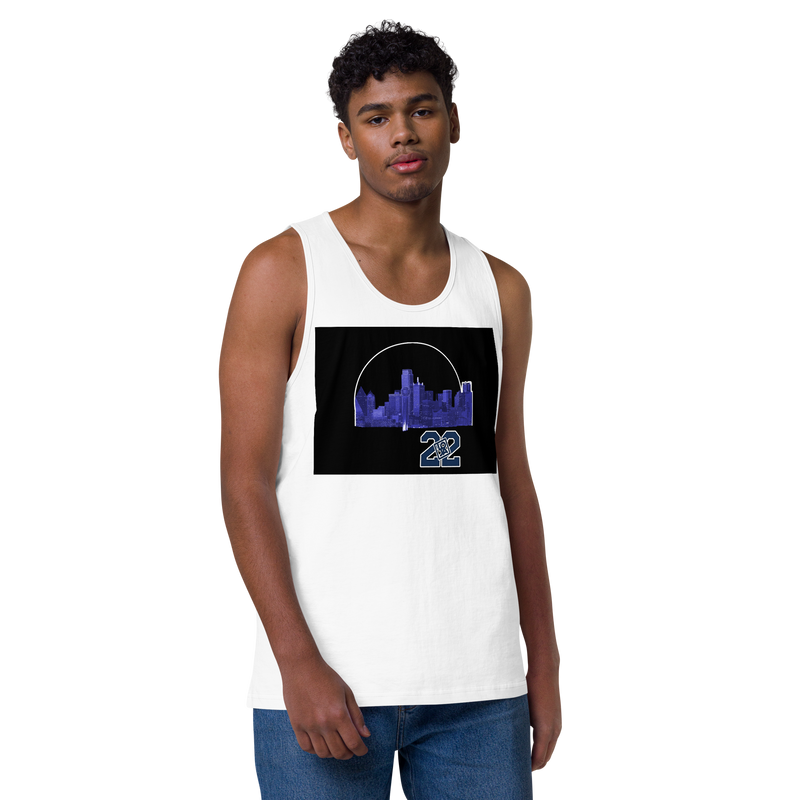 Dallas Texas Skyline Design Men’s premium tank top