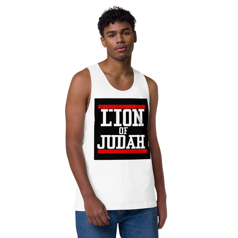 Lion of Judah logo Design Men’s premium tank top