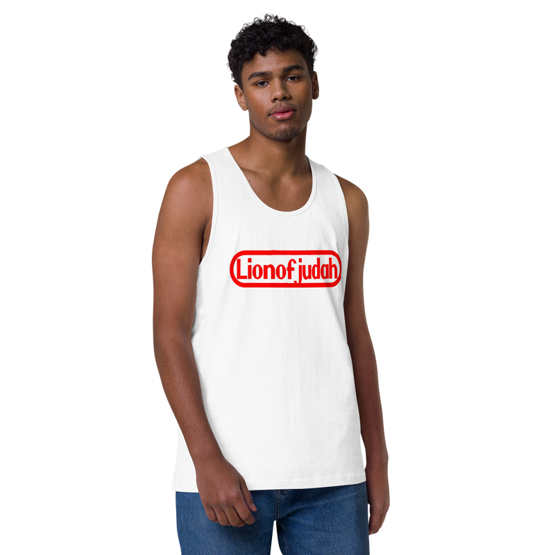 Lion Of Judah Nintendo WordPlay Spinoff Design Men’s premium tank top