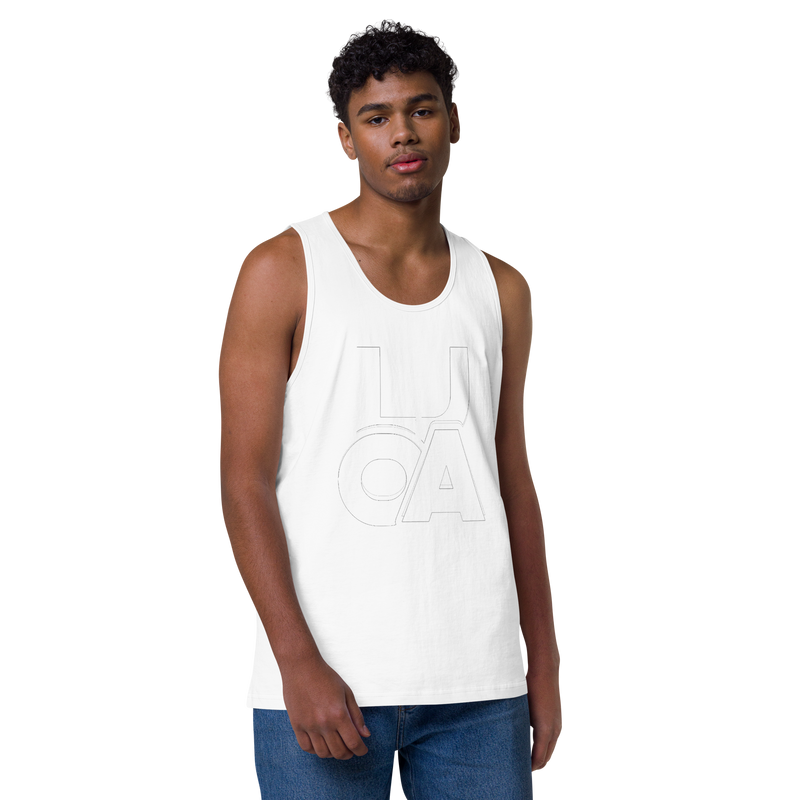 Lion Of Judah Apparel White new logo Men’s Premium Tank Top