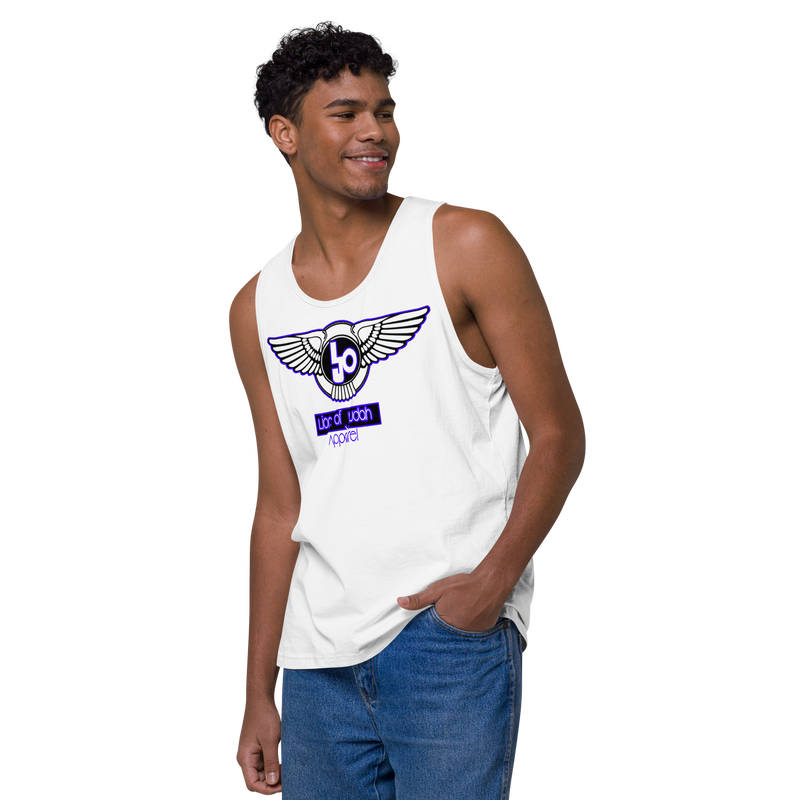 Lion Of Judah Blue Design logo Men’s premium tank top