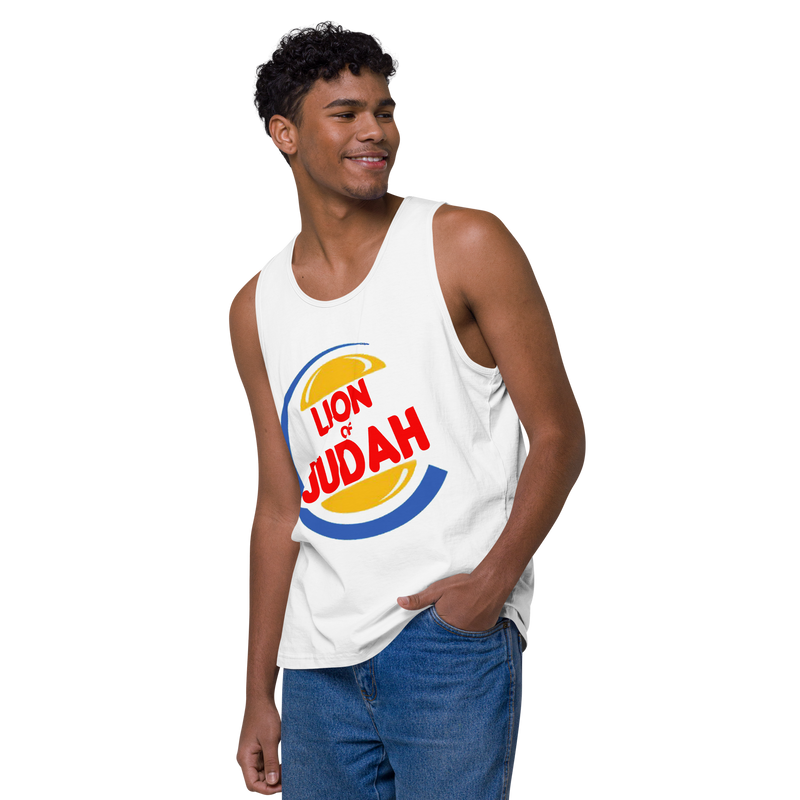 Lion Of Judah (BK) Burger King Spinoff Design Men’s premium tank top