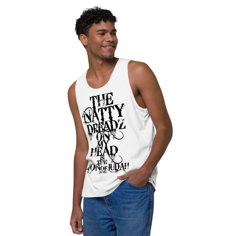 From The Natty Dreadz on my head Lion Of Judah is in me! Men’s premium tank top