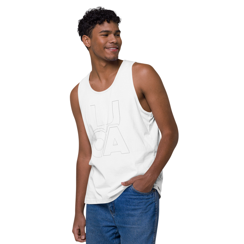 Lion Of Judah Apparel White new logo Men’s Premium Tank Top