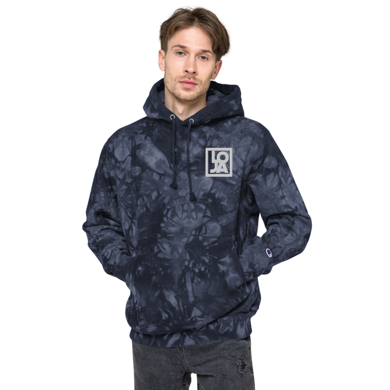 Lion Of Judah Apparel White Logo Unisex Champion tie-dye hoodie