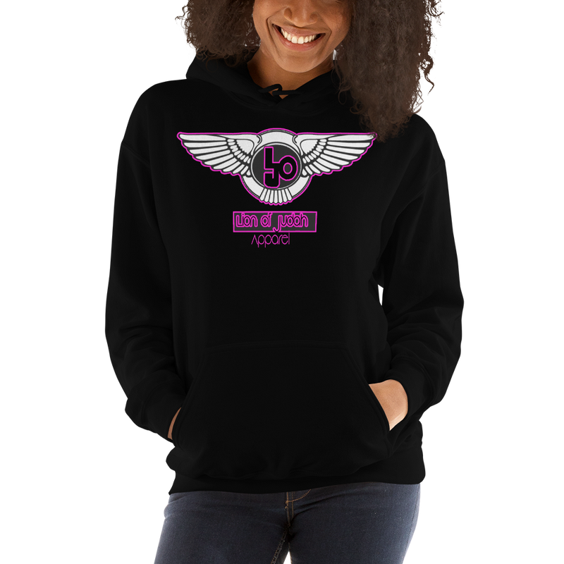 Lion Of Judah Wingz Pink logo Unisex Hoodie