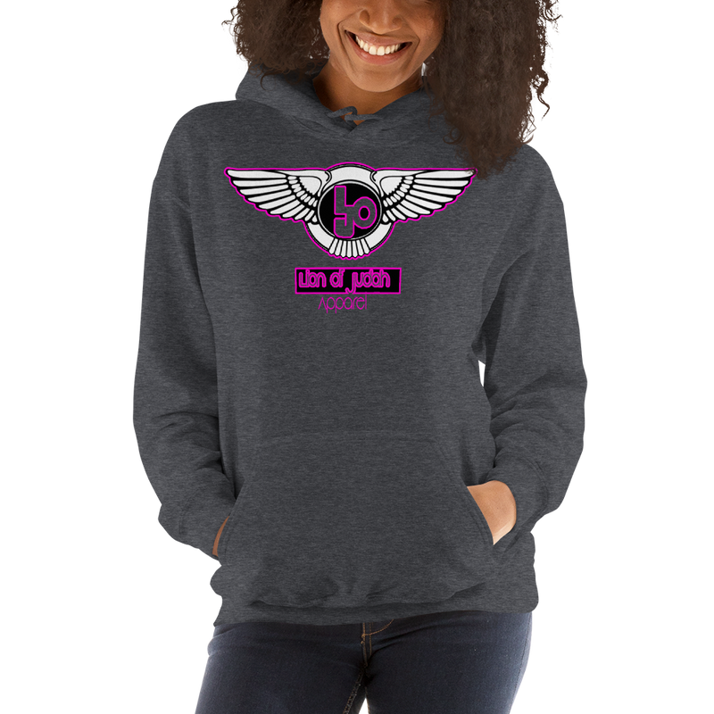 Lion Of Judah Wingz Pink logo Unisex Hoodie