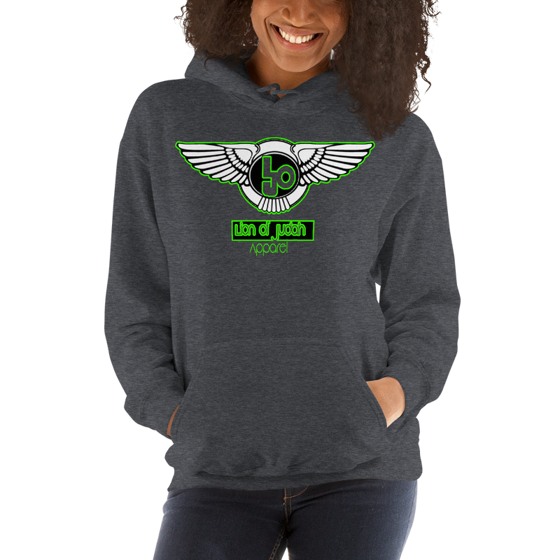 Lion Of Judah Wingz Green logo Unisex Hoodie