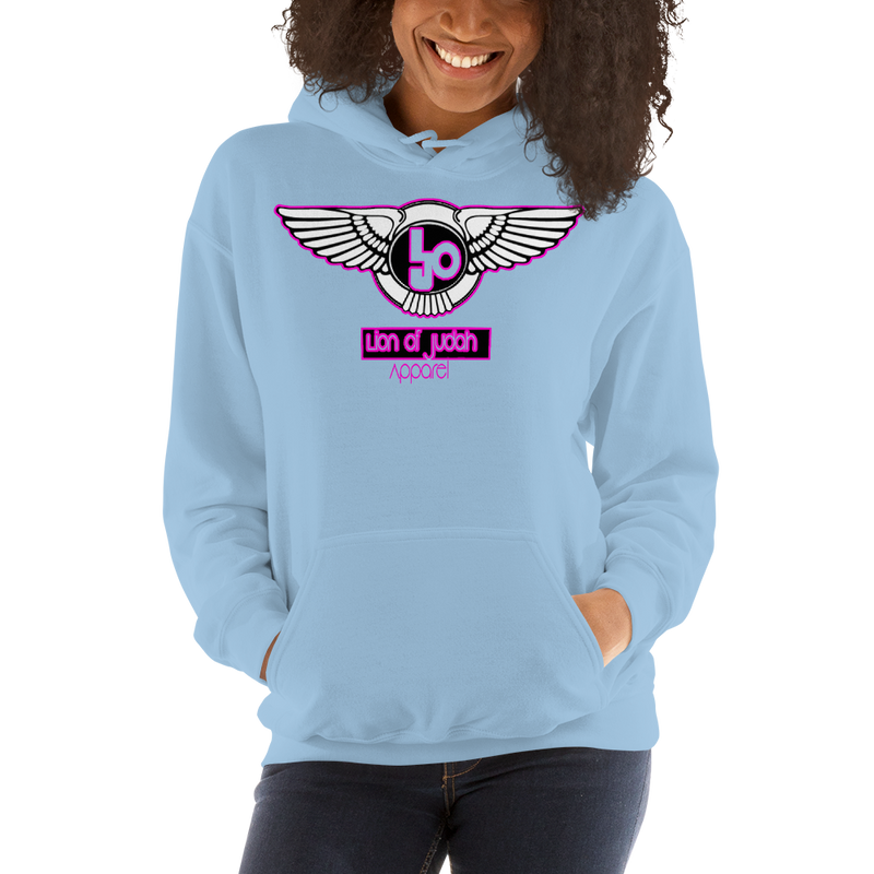 Lion Of Judah Wingz Pink logo Unisex Hoodie