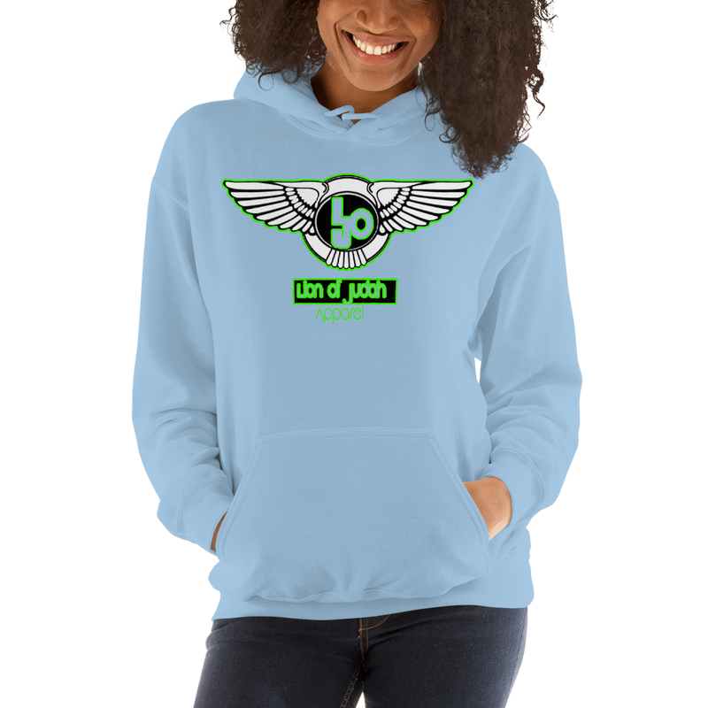 Lion Of Judah Wingz Green logo Unisex Hoodie