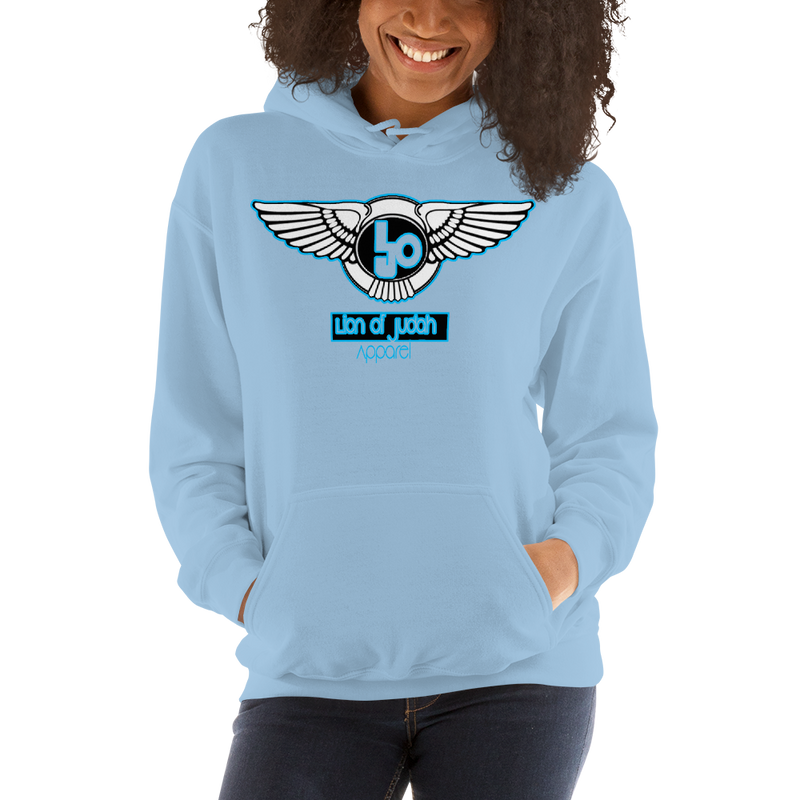Lion Of Judah Baby Blue logo Unisex Hoodie