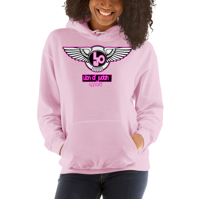 Lion Of Judah Wingz Pink logo Unisex Hoodie