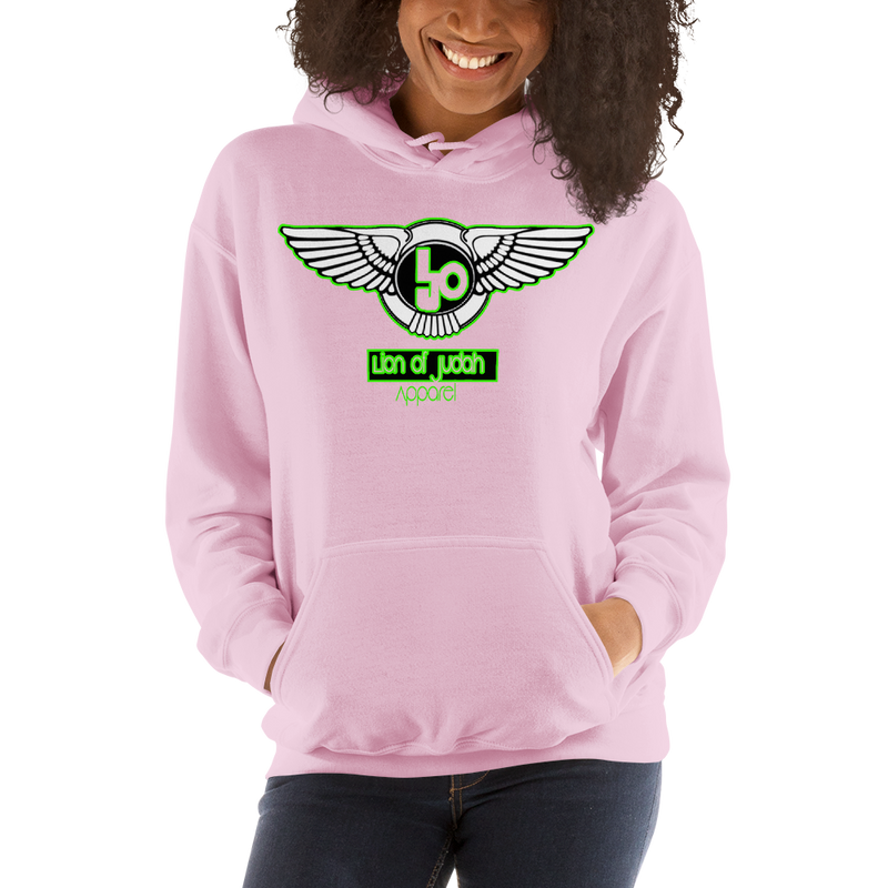Lion Of Judah Wingz Green logo Unisex Hoodie