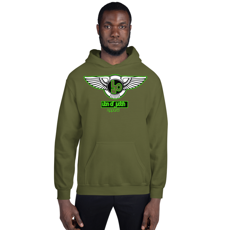 Lion Of Judah Wingz Green logo Unisex Hoodie