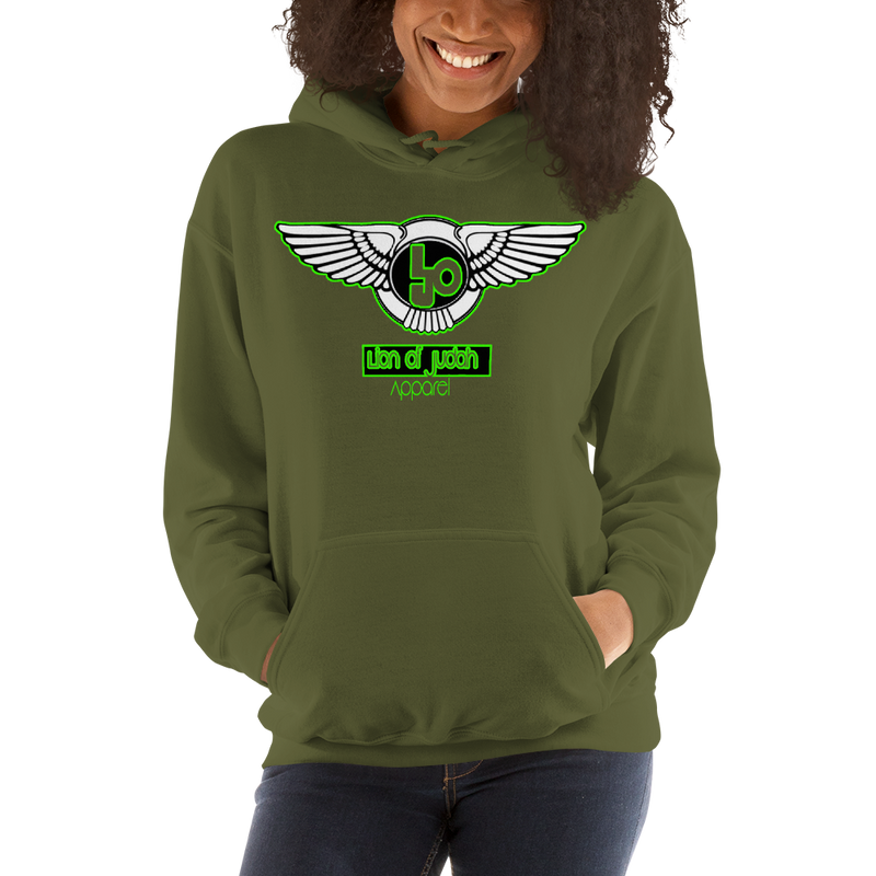 Lion Of Judah Wingz Green logo Unisex Hoodie