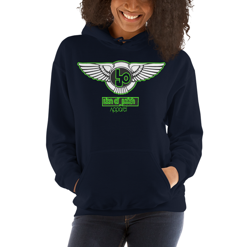 Lion Of Judah Wingz Green logo Unisex Hoodie
