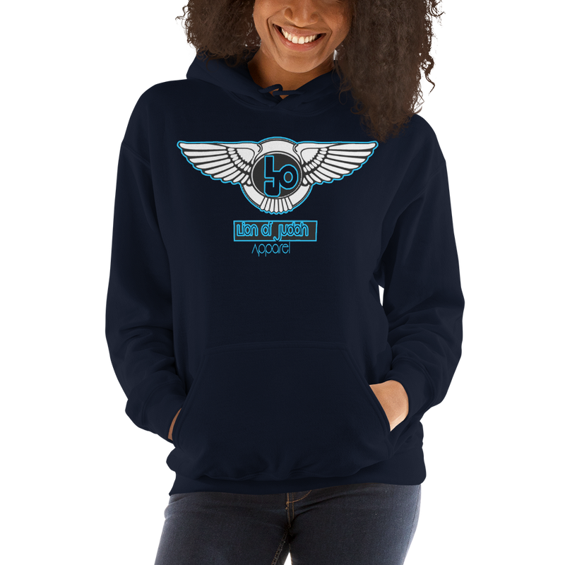 Lion Of Judah Baby Blue logo Unisex Hoodie