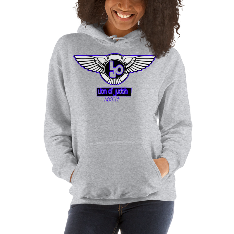 Lion Of Judah Wingz Blue logo Unisex Hoodie