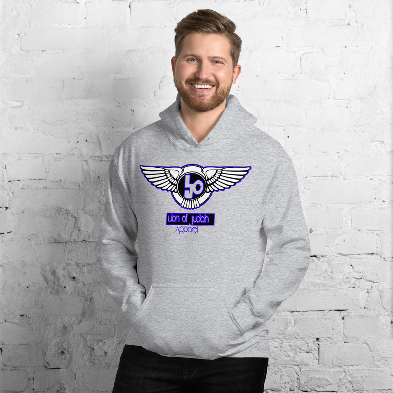 Lion Of Judah Wingz Blue logo Unisex Hoodie