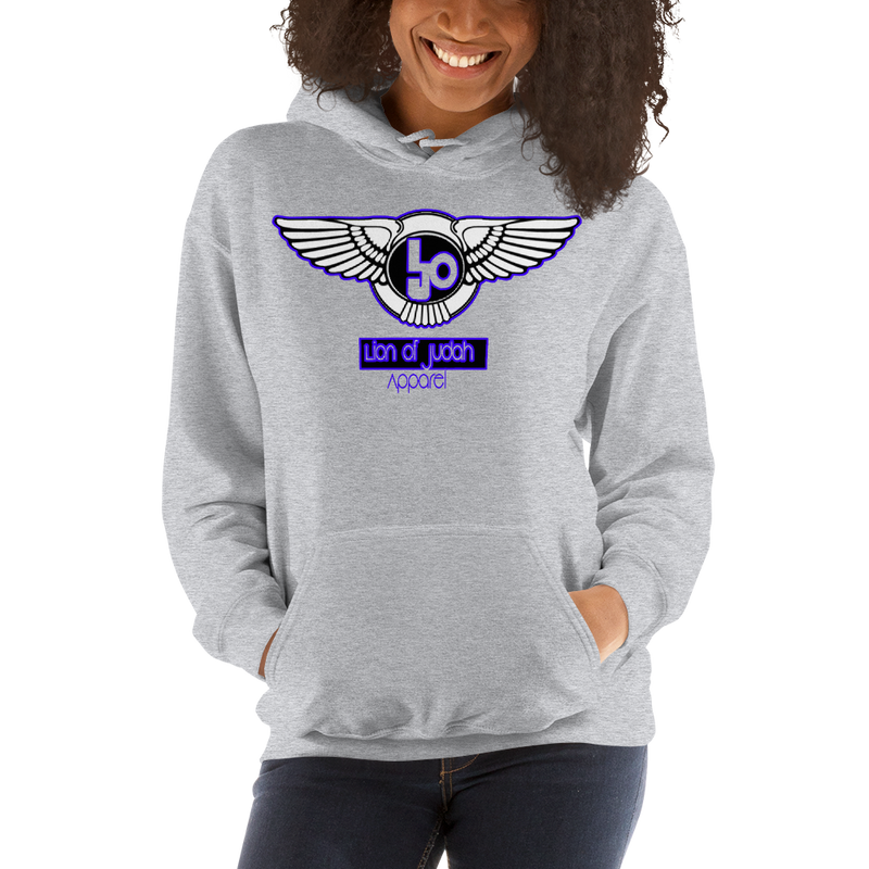 Lion Of Judah Wingz Blue logo Unisex Hoodie