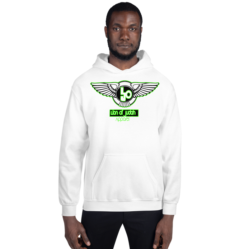 Lion Of Judah Wingz Green logo Unisex Hoodie