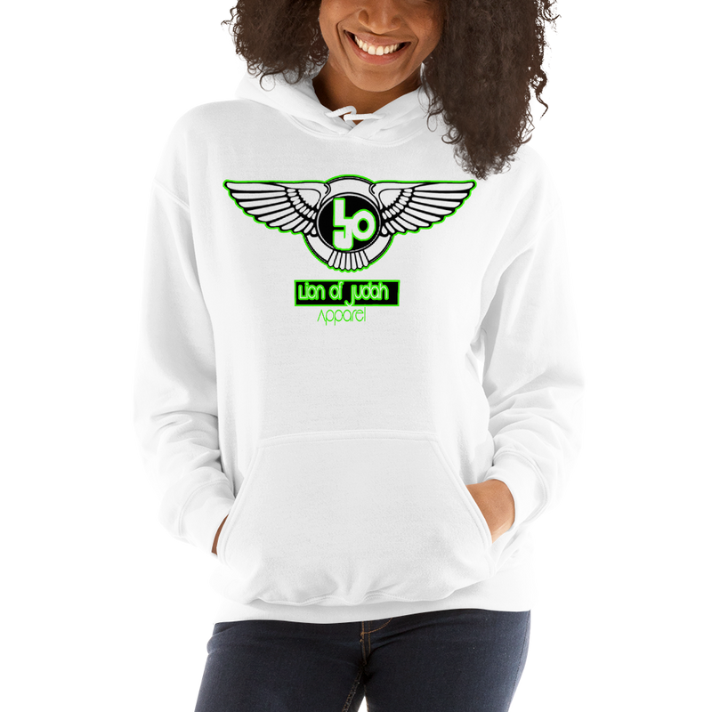 Lion Of Judah Wingz Green logo Unisex Hoodie