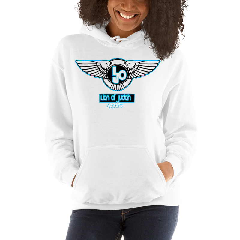Lion Of Judah Baby Blue logo Unisex Hoodie