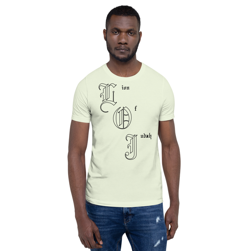 Lion Of Judah Letters Design Unisex t-shirt